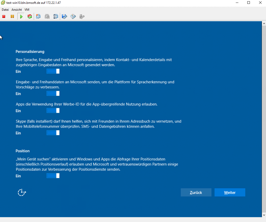 Installation Windows 10 Professional - Bmsoft.de | Think Connected